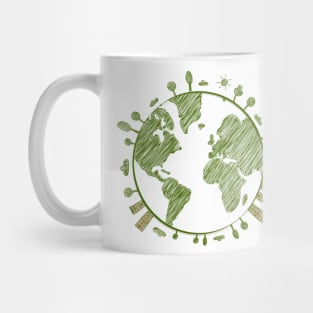 Green Planet Earth Mug